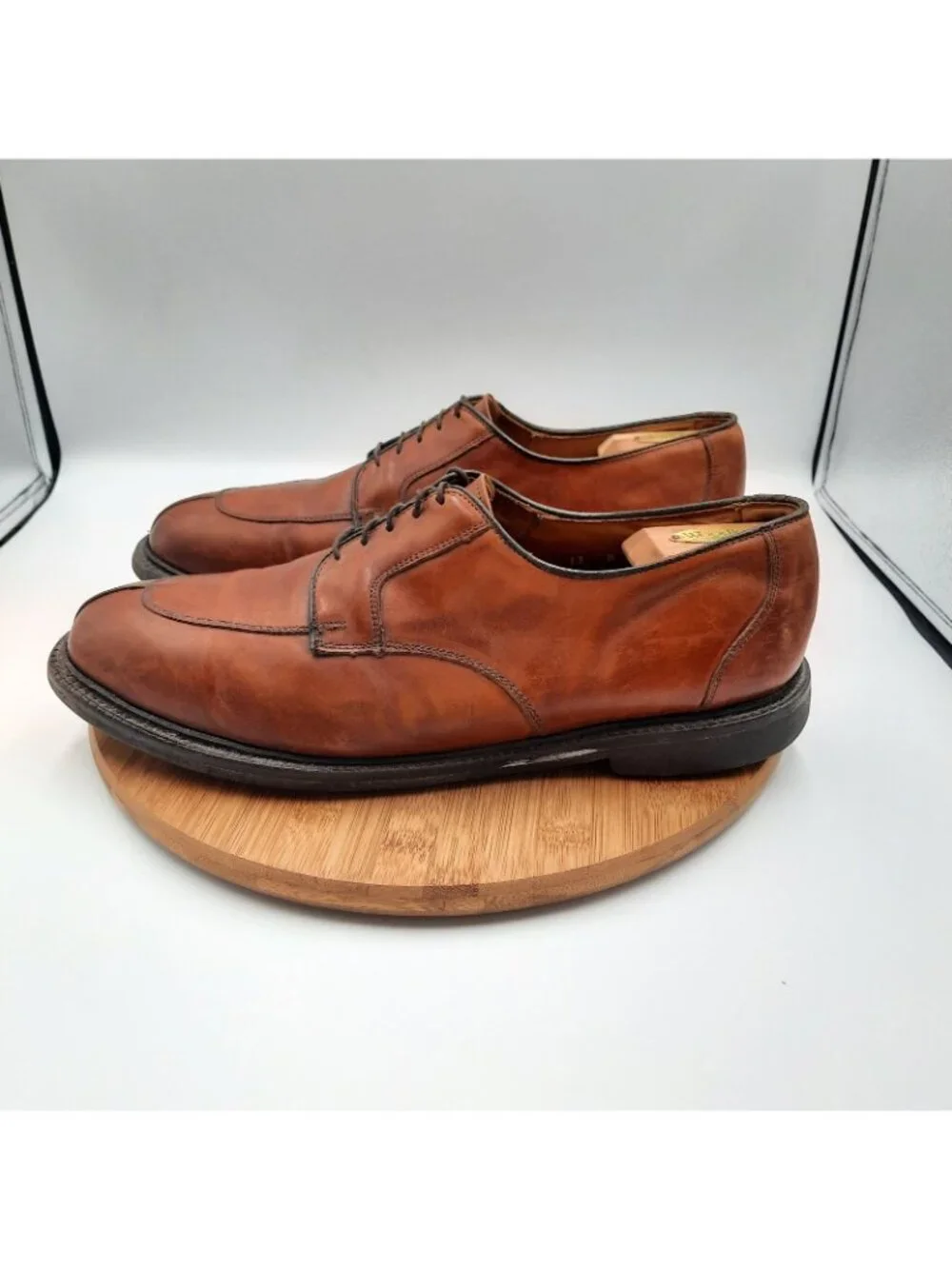 Allen Edmonds Ashton Mens 13 Shoes Chili Brown Leather Split Toe Dress Sneakers